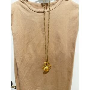 Vintage Park Lane Leopard Medallion Necklace – Gold Tone Statement